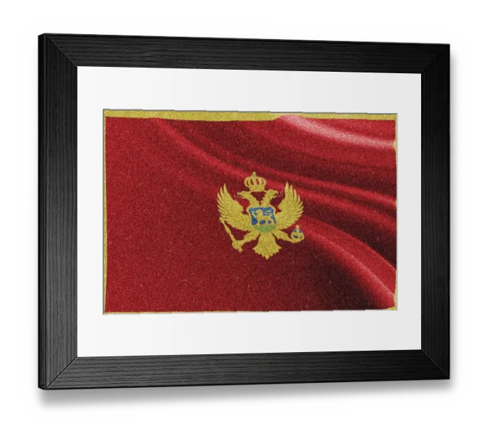 Framed Print : Montenegro glitter flag, national flag Framed Print : Montenegro glitter flag, national flag