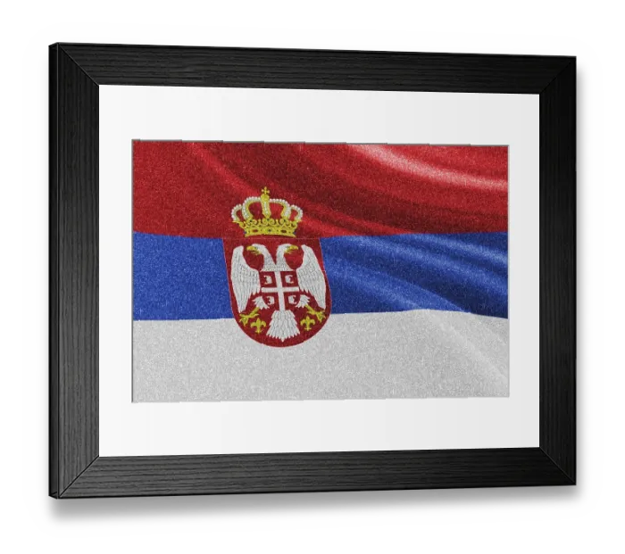 Framed Print : Serbia glitter flag, national flag