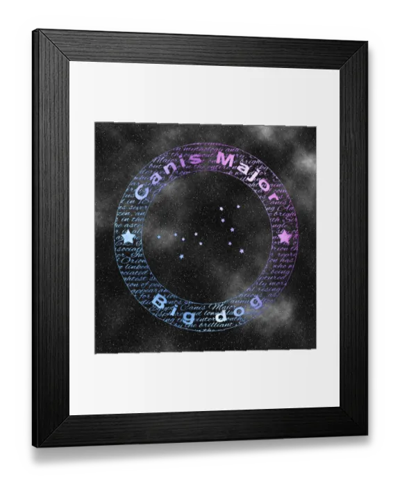 Framed Print : Canis Major Constellation, Star Patterns