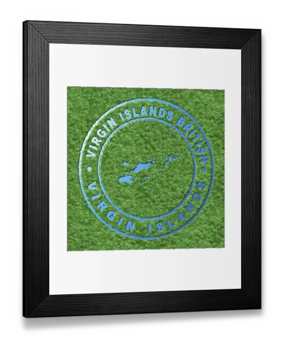 Framed Print : Map of Virgin Islands British, Forest with Water Map Framed Print : Map of Virgin Islands British, Forest with Water Map