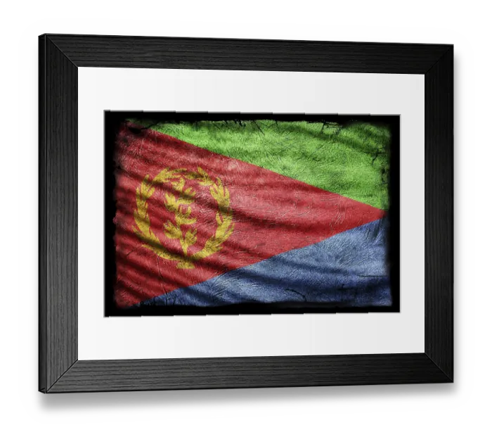 Framed Print : Eritrea Flag, Grunge Texture Background