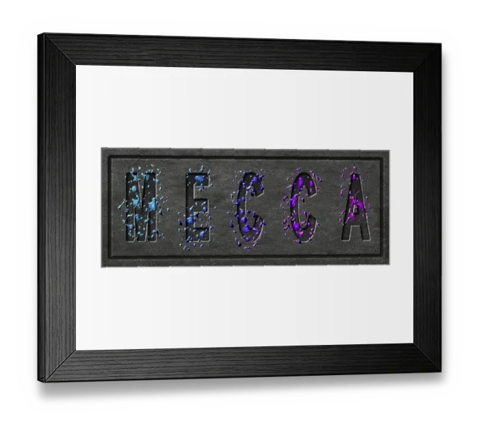Framed Print : Neon Mecca Glow, Color Splash City