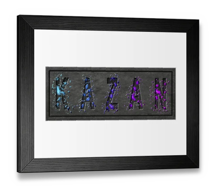 Framed Print : Neon Kazan Glow, Color Splash City