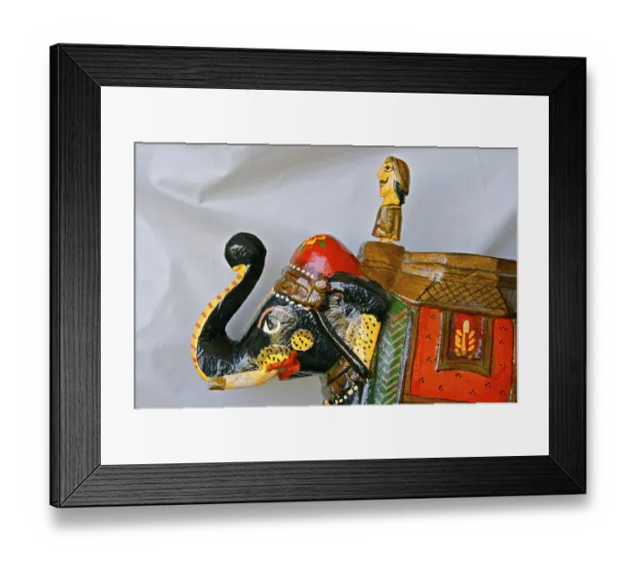 Framed Print : Wooden elephant, handicraft in Rajasthan, India Framed Print : Wooden elephant, handicraft in Rajasthan, India