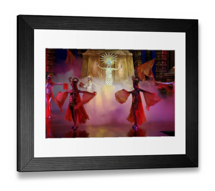 Framed Print : Women doing dance performing on stage during Alcazar Show at Pattaya