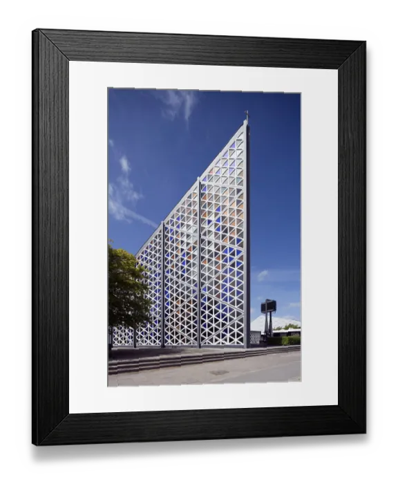 Framed Print : Completed in 1965 according to plans by the Kiel architects Hermann Weidling and Erhart Kettner