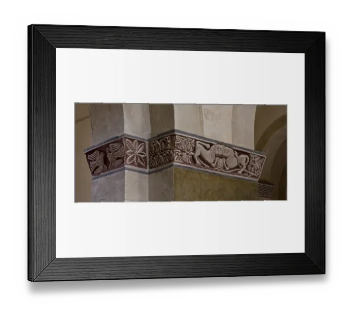 Framed Print : Fighter ornaments, bird leaves and lions