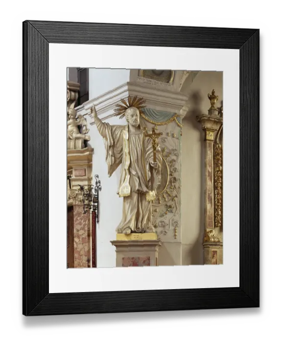 Framed Print : Stone figure, St Francis Xavier Framed Print : Stone figure, St Francis Xavier