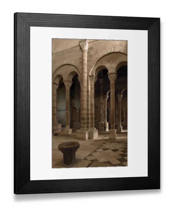 Framed Print : Baptismal font and south choir arcades