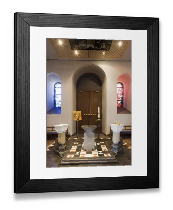 Framed Print : Baptistery with oils from Osten, St. Sankt, Saint