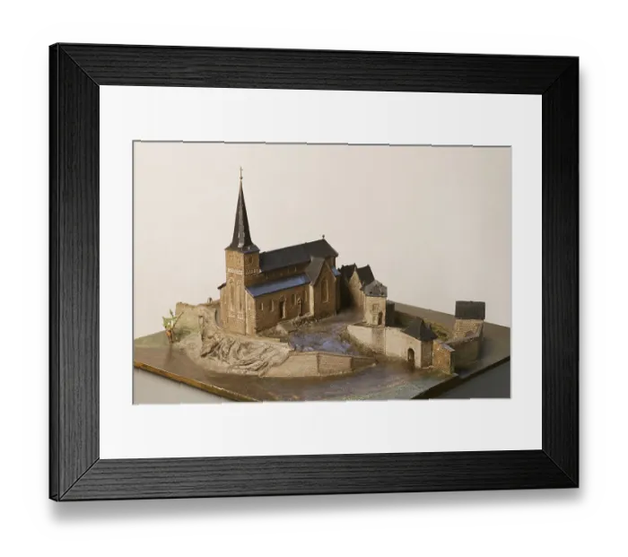 Framed Print : Model of the medieval church, St. Sankt, Saint Framed Print : Model of the medieval church, St. Sankt, Saint