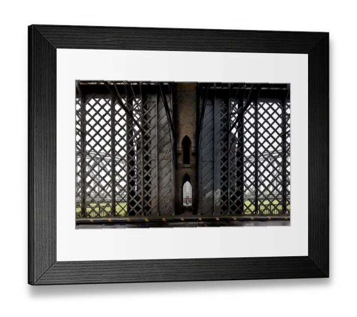 Framed Print : Built 1851-1857, seam between two original steel lattice superstructures in between tower