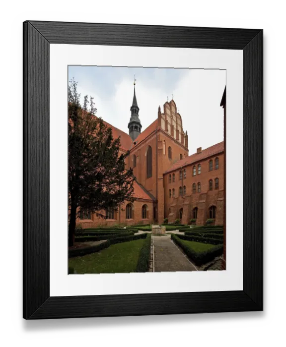 Framed Print : Former Cistercian church, cloister courtyard with a view of the south transept from the south-west Framed Print : Former Cistercian church, cloister courtyard with a view of the south transept from the south-west