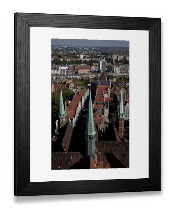 Framed Print : View from the tower over the roofs of the church to the east Framed Print : View from the tower over the roofs of the church to the east
