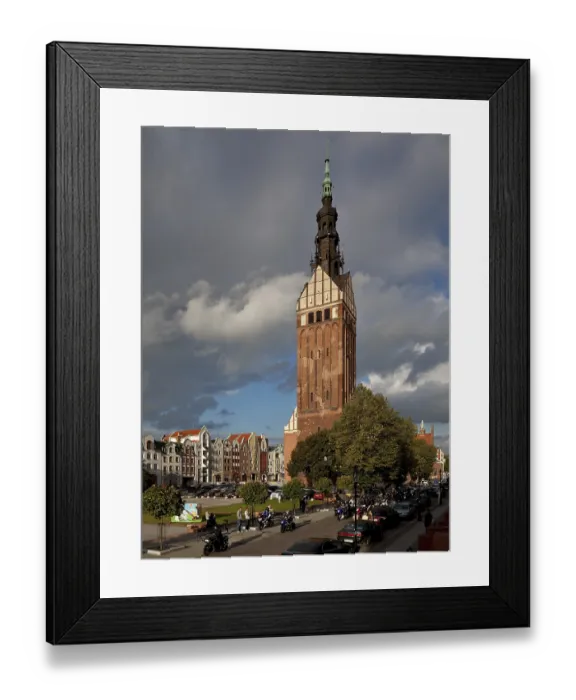 Framed Print : View from south-west, on the left newly built FischerstraBe