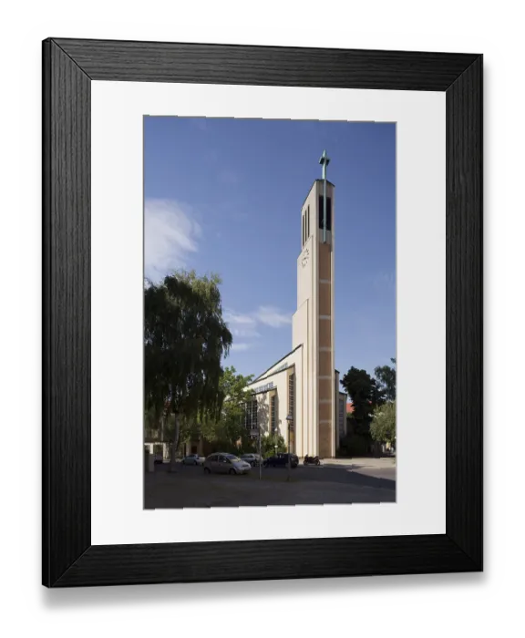Framed Print : Berlin, Gustav-Adolf-Kirche, built 1932-1934 by Otto Bartning