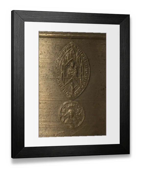 Framed Print : Bell with pilgrim sign Framed Print : Bell with pilgrim sign
