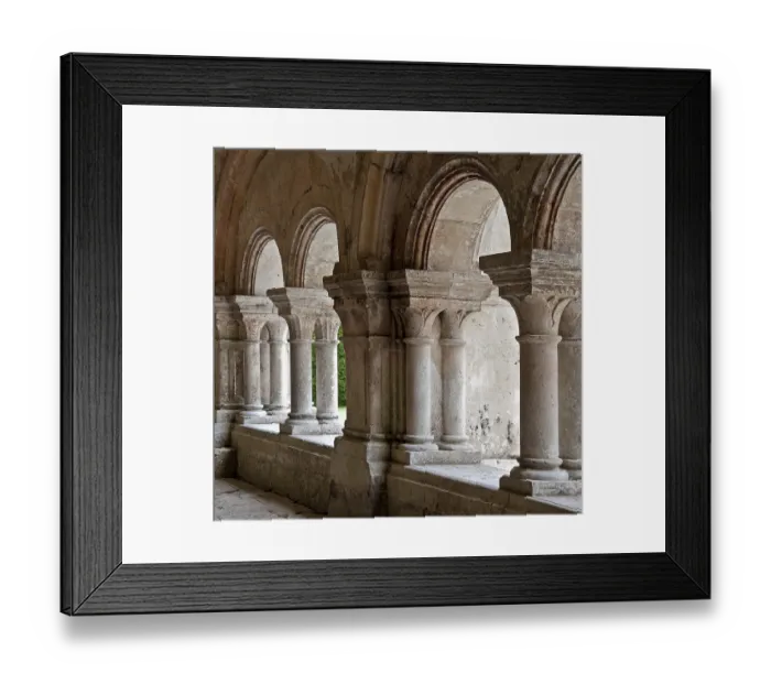 Framed Print : Fontenay former Cistercian monastery cloister arcades detail Framed Print : Fontenay former Cistercian monastery cloister arcades detail
