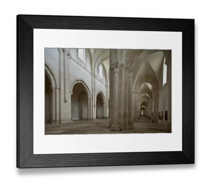 Framed Print : Pontigny Abbey Church interior view to the east 1145-1206 built
