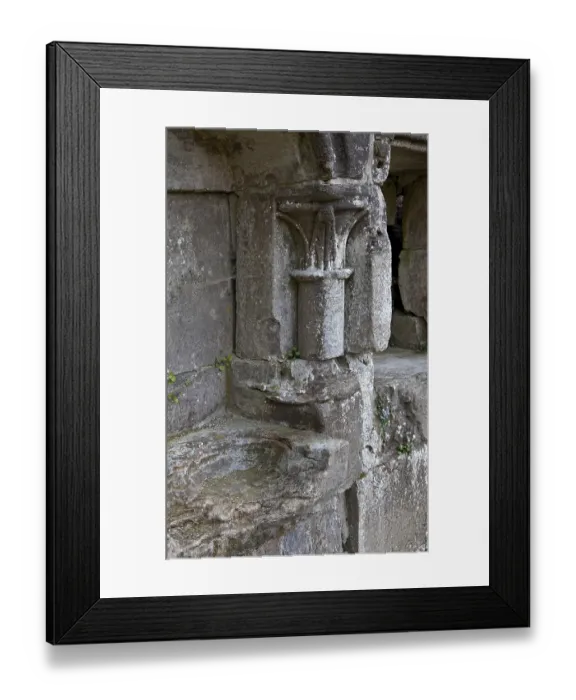 Framed Print : Walkenried Ruin of the monastery church Piscine on the left and credenza on the right in the southern choir wall