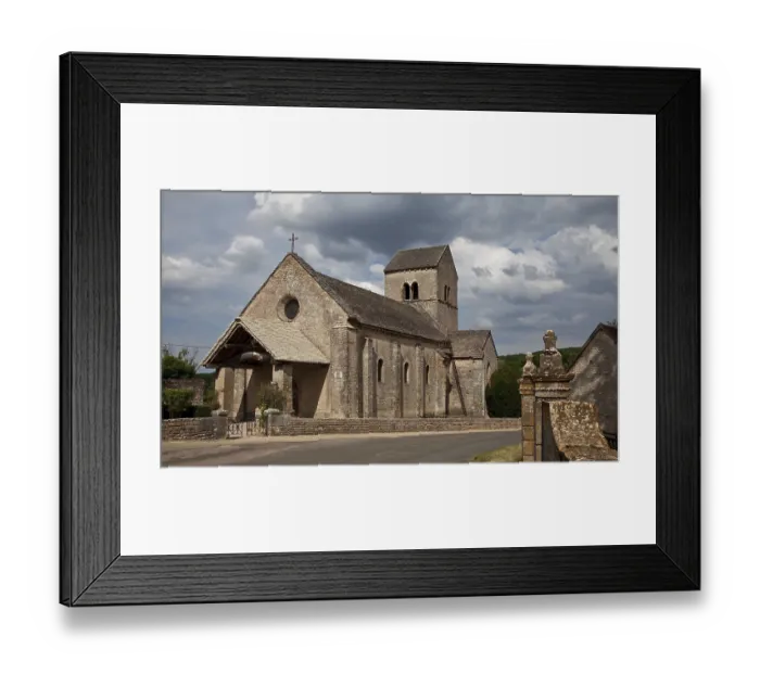 Framed Print : Ozenay, parish church, built in the 12th century