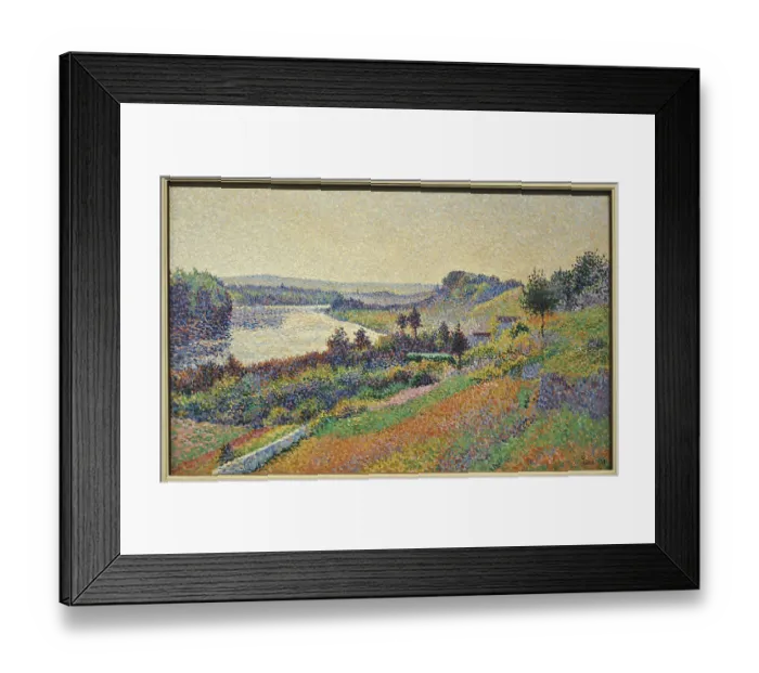 Framed Print : La Seine a Herblay, painting by the french painter Maximilien Luce