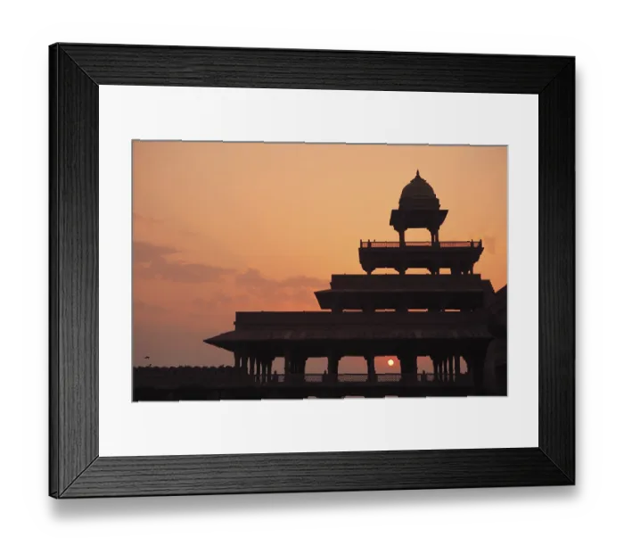 Framed Print : Sunrise at Panch Mahal in Fatehpur Sikri built during second half of 16th century made from red sandstone