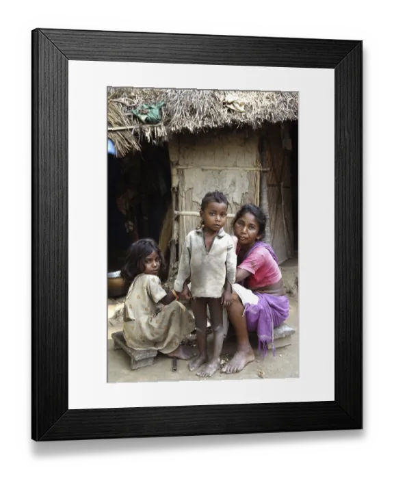 Framed Print : Poverty in Pastanga, Sikkim, India