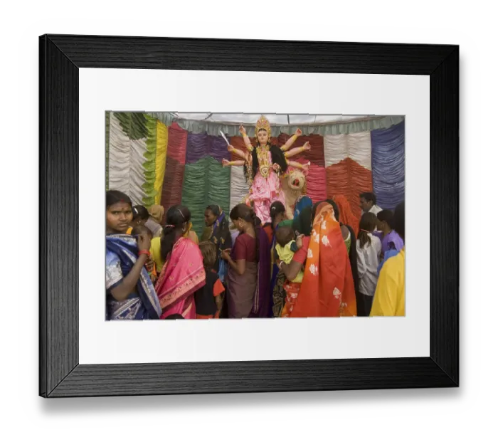 Framed Print : Statue of Durga goddess in Durga puja