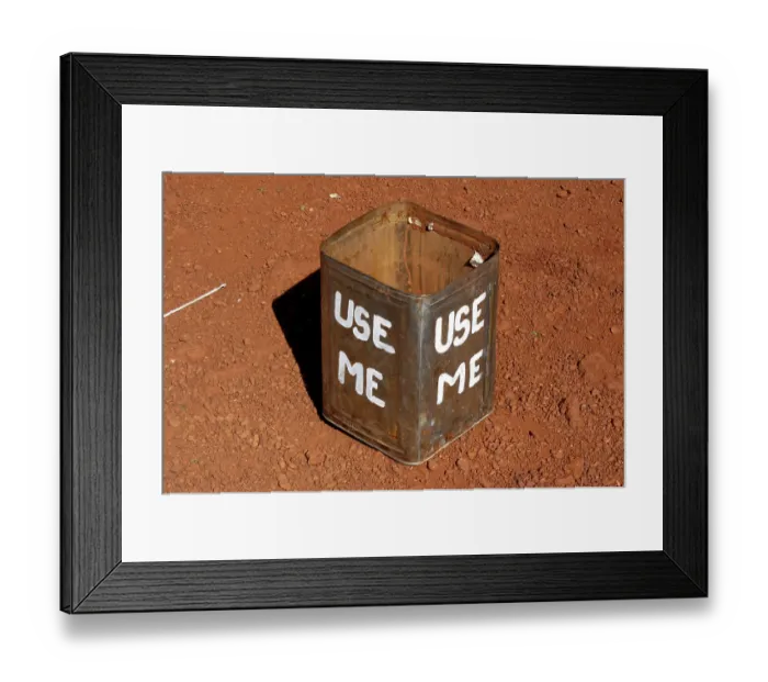 Framed Print : A dust bin, India Framed Print : A dust bin, India