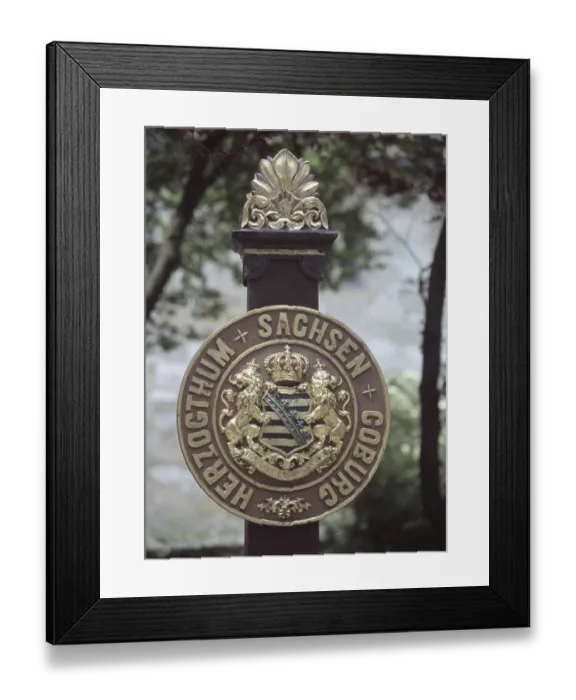 Framed Print : Coburg, Veste / State coat of arms of Saxony Framed Print : Coburg, Veste / State coat of arms of Saxony