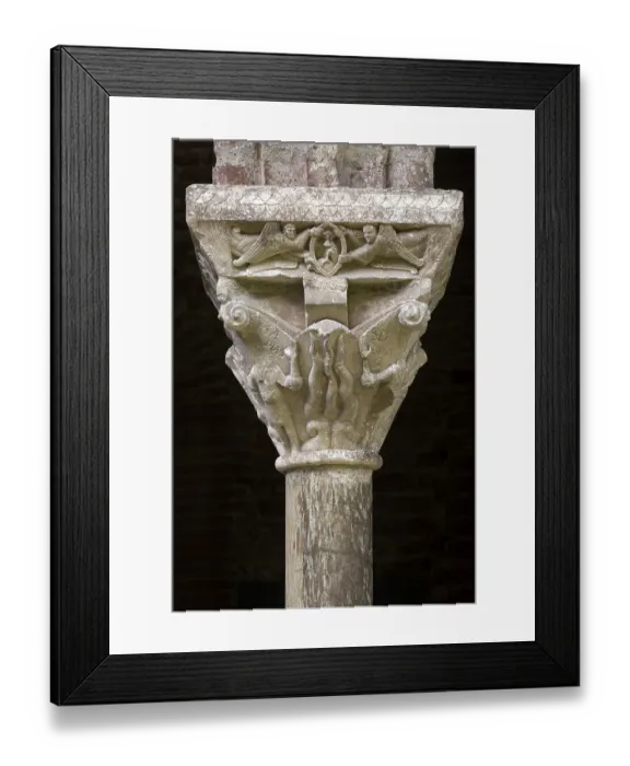 Framed Print : Moissac, Saint-Pierre Abbey, cloister, capital