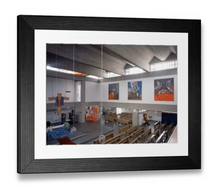 Framed Print : Interior with paintings by Walter Schmidt