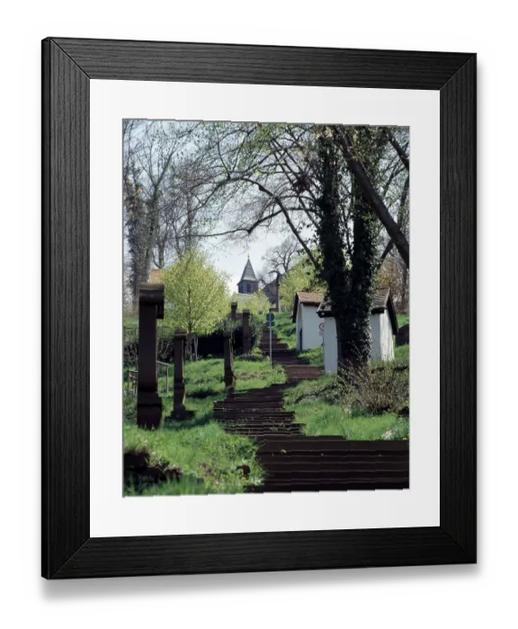 Framed Print : Engelberg above the Main, Franciscan monastery and pilgrimage church