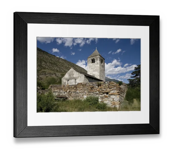 Framed Print : Italy S-Tyrol Laas St Sisinius behind the cemetery wall v SW