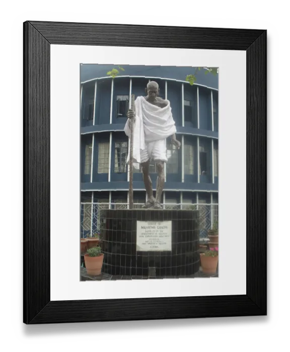 Framed Print : Statue of Mahatma Gandhi at Jaizwal, Mizoram