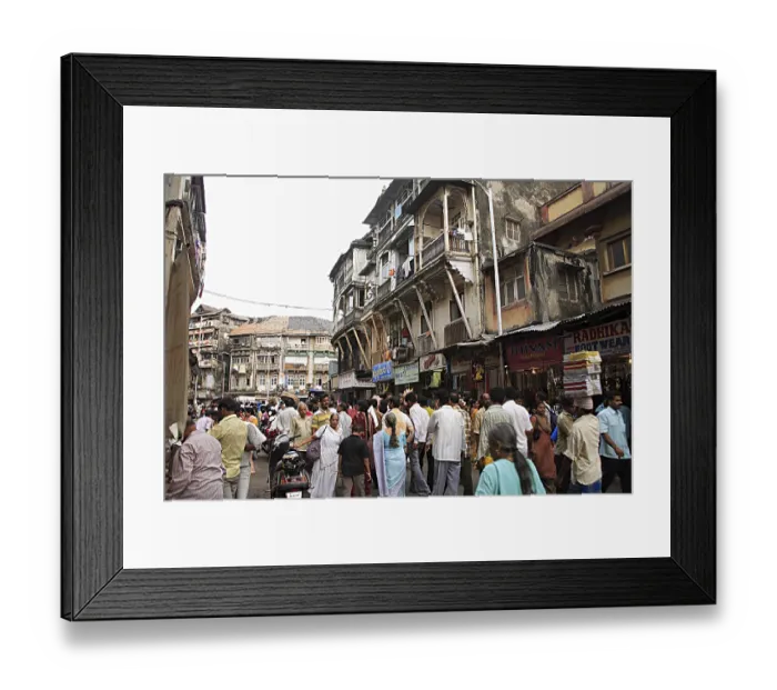 Framed Print : Old building mass urban housing