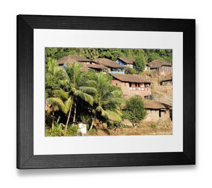 Framed Print : Landscape village scene of Anjarle