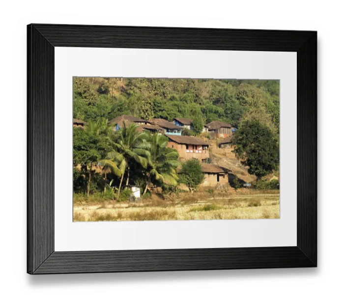 Framed Print : Landscape village scene of Anjarle