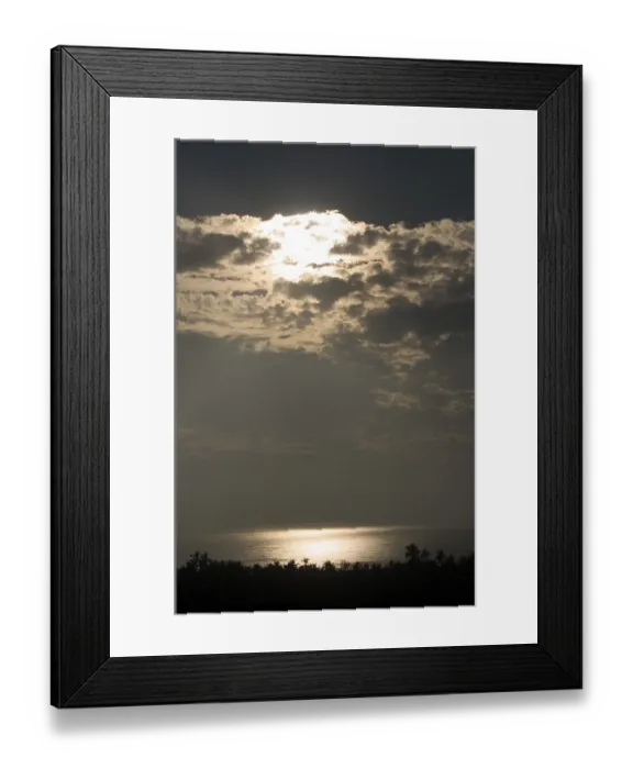 Framed Print : Sunset on Arabian sea and beautiful sky with clouds at Anjarle beach