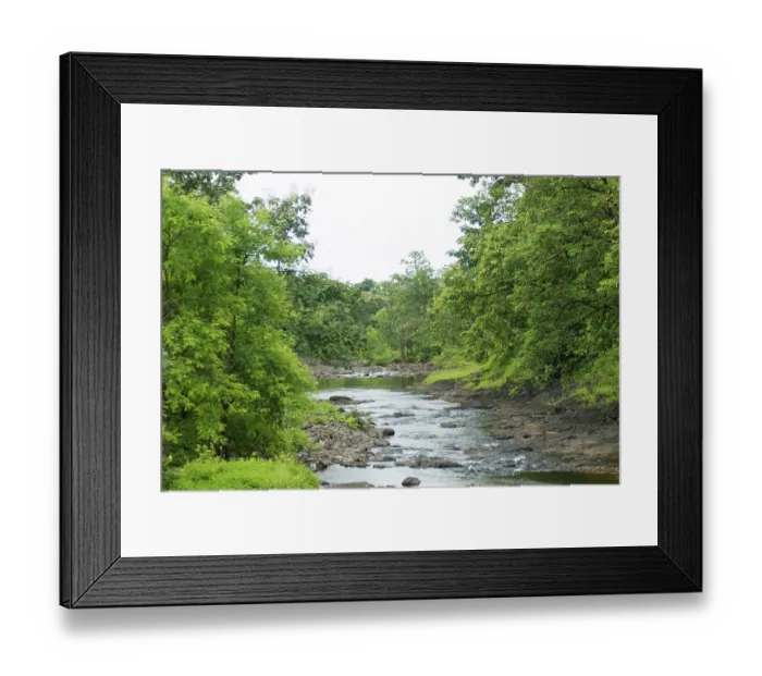 Framed Print : View of river in monsoon, Shahapur district Framed Print : View of river in monsoon, Shahapur district
