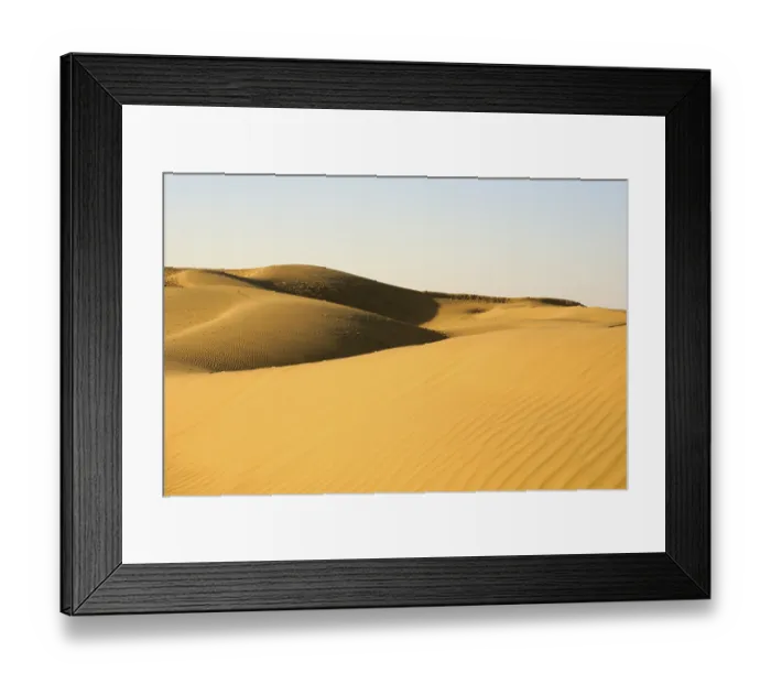 Framed Print : Ripple design on sand dunes due to wind with highlight and shadow play at Sam Framed Print : Ripple design on sand dunes due to wind with highlight and shadow play at Sam