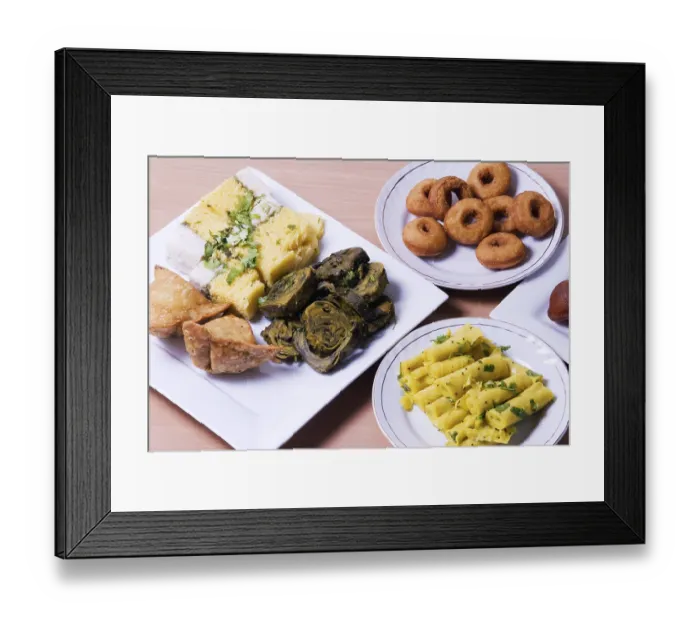 Framed Print : Indian spicy breakfast, samosa