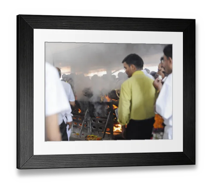 Framed Print : Funeral of Anti Terrorism Squad Chief Hemant Karkare killed by terrorist attack in Bombay Mumbai