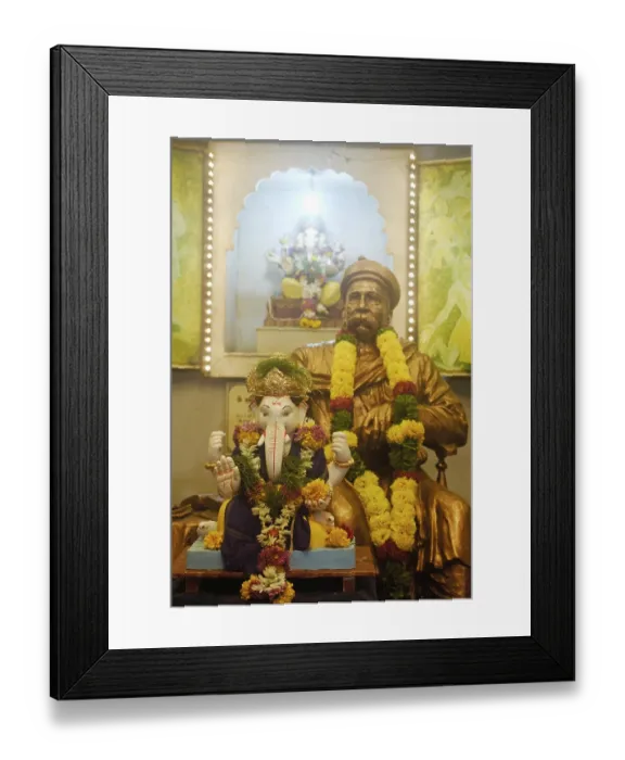Framed Print : Statue of Lokmanya Tilak and idol of Lord Ganesh established by him in year 1893
