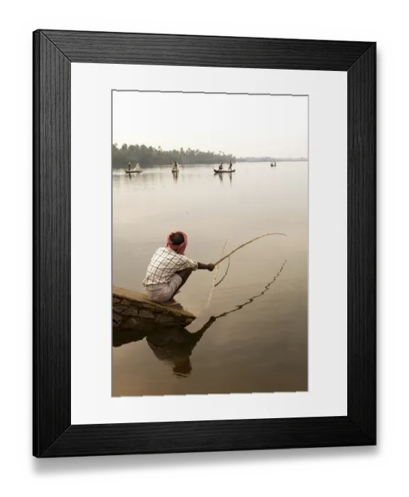 Framed Print : Fishing on backwaters of Cherai, Kerala, India Framed Print : Fishing on backwaters of Cherai, Kerala, India