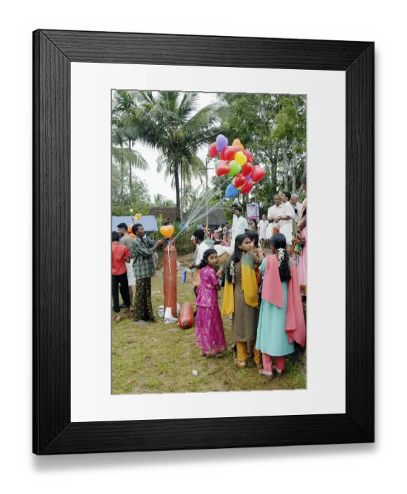 Framed Print : People celebrating festival, kerala, India
