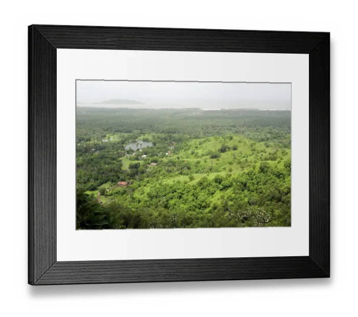Framed Print : Monsoon and landscape at Karla fort
