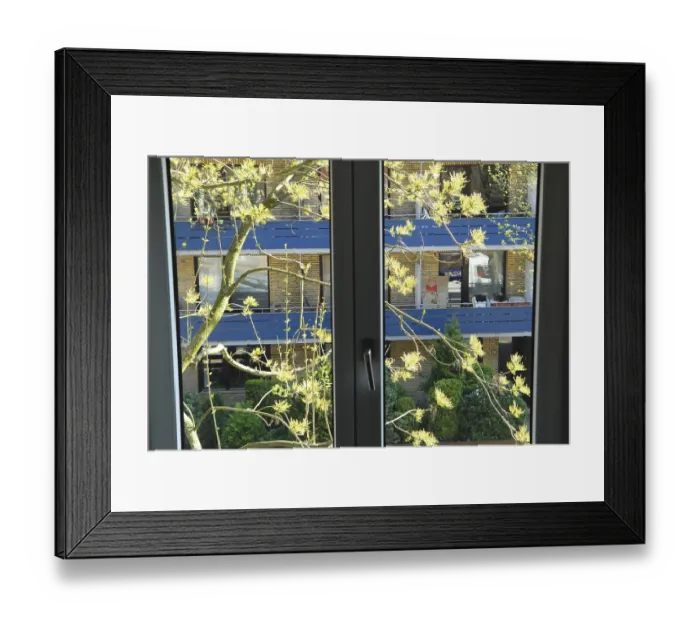 Framed Print : View of neighbourhood from window, Germany
