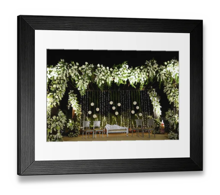 Framed Print : Flower decoration at wedding reception function Framed Print : Flower decoration at wedding reception function